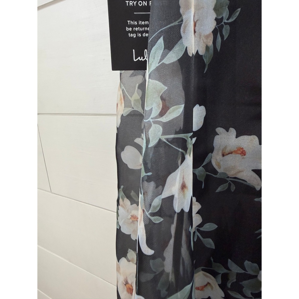 NWT Lulus CHIC PRECIOUSNESS Floral ORGANZA BUSTIER Strapless Maxi Dress XS - Picture 7 of 10